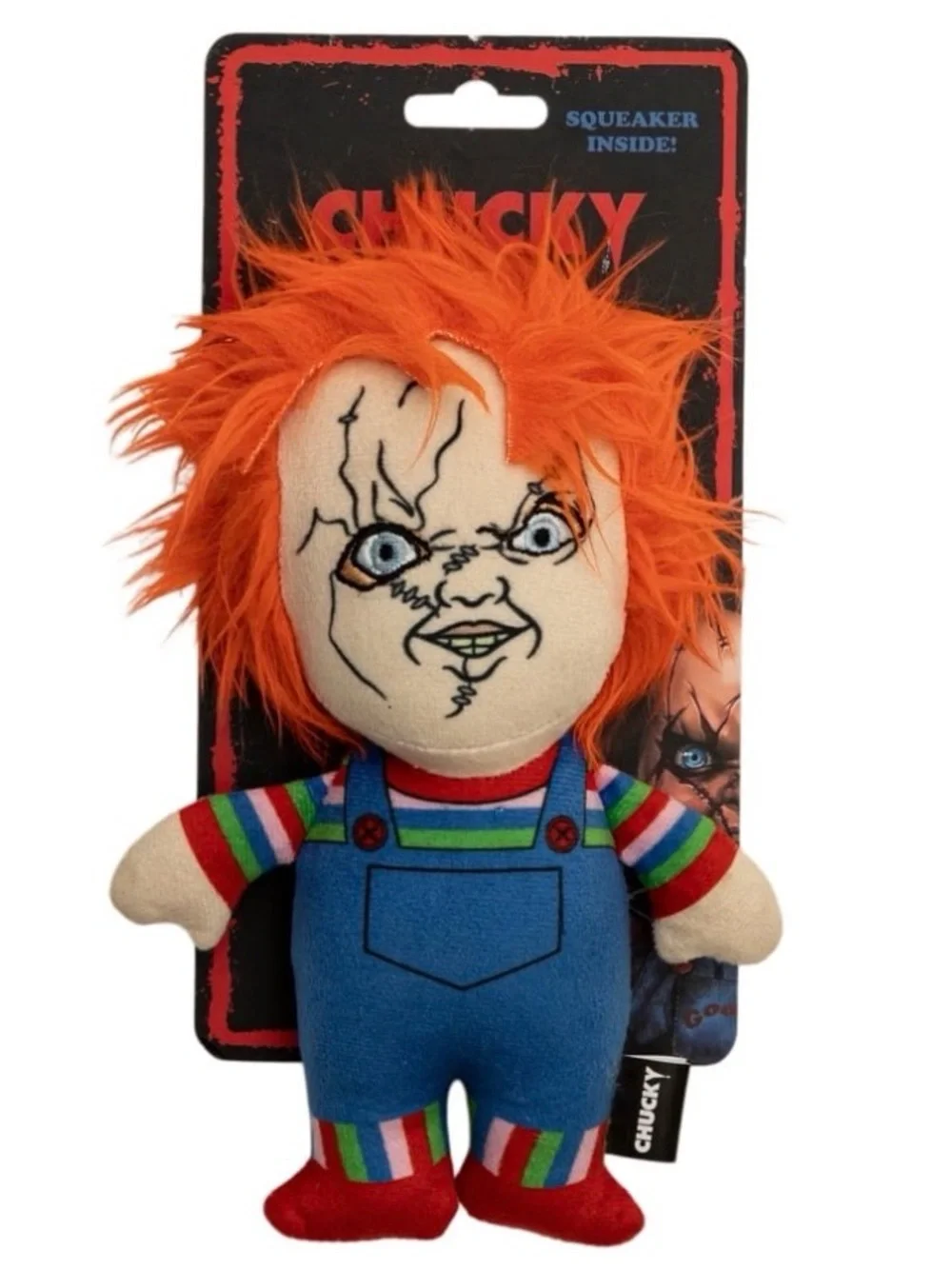 NWT Chucky Good Guys Horror Plush Squeaker Crinkle Dog Toy Halloween